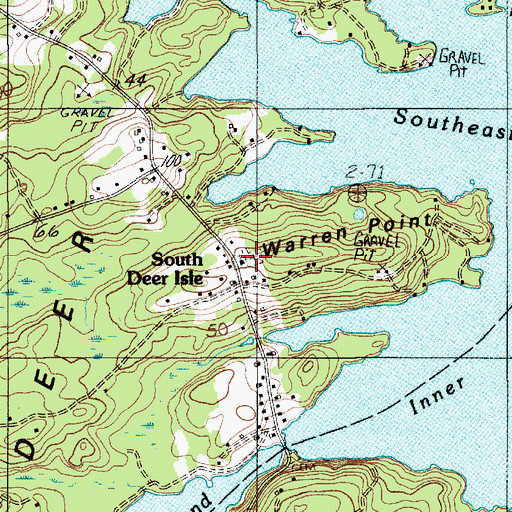 Topographic Map of Mount Warren Cemetery, ME