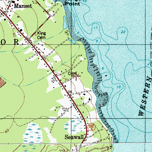 Topographic Map of Newman Cemetery, ME