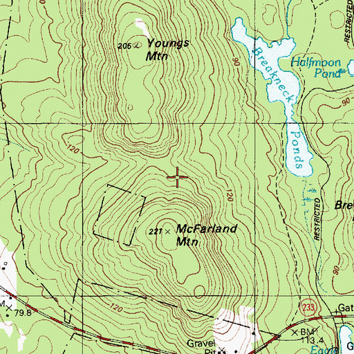 Topographic Map of Newman Grave, ME