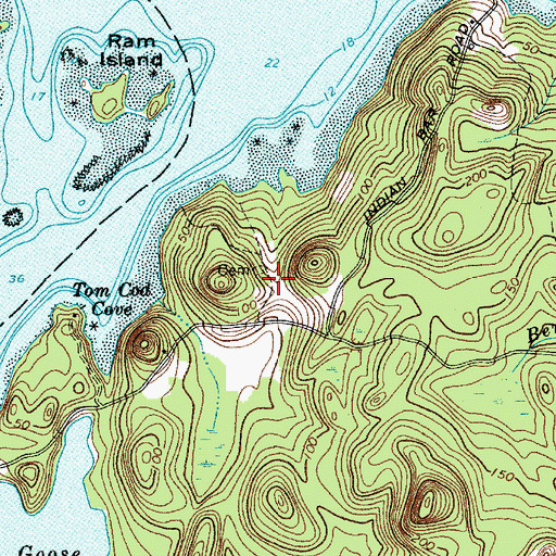 Topographic Map of Old Bakeman Cemetery, ME