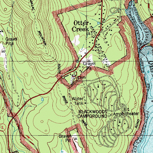 Topographic Map of Otter Creek Cemetery, ME