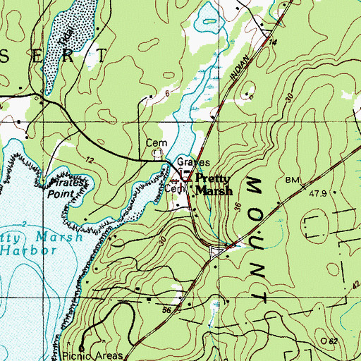 Topographic Map of Pray Cemetery, ME
