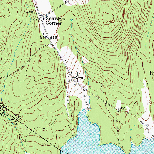 Topographic Map of Chapman Cemetery, ME