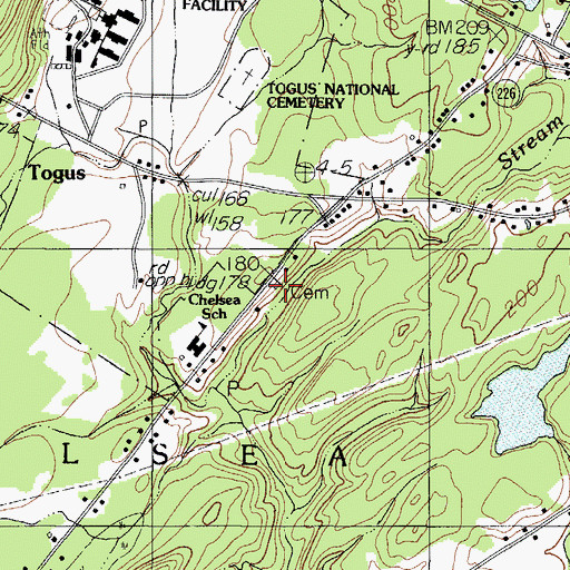 Topographic Map of Chase Cemetery, ME