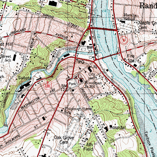 Topographic Map of Christ Church Cemetery, ME
