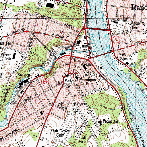 Topographic Map of Christ Church Cenotaphs, ME