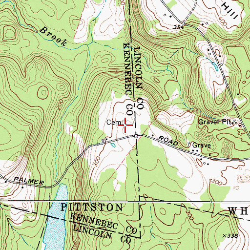 Topographic Map of Cooper Burial Lot, ME