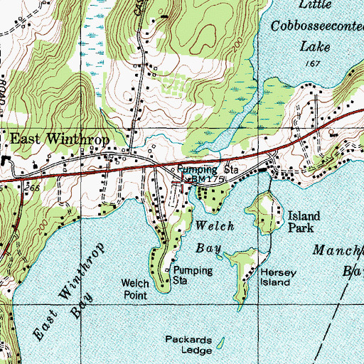Topographic Map of East Winthrop Cemetery, ME