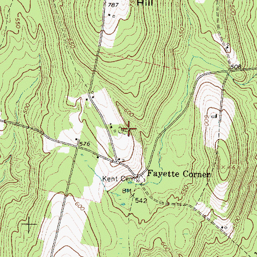 Topographic Map of Fayette Corner Cemetery, ME