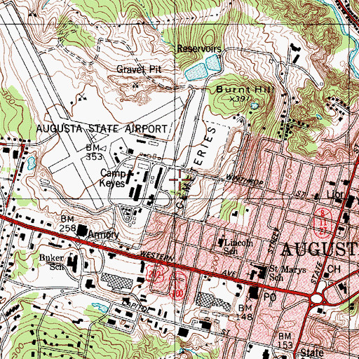 Topographic Map of Forest Grove Cemetery, ME