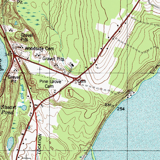 Topographic Map of Friends Cemetery, ME