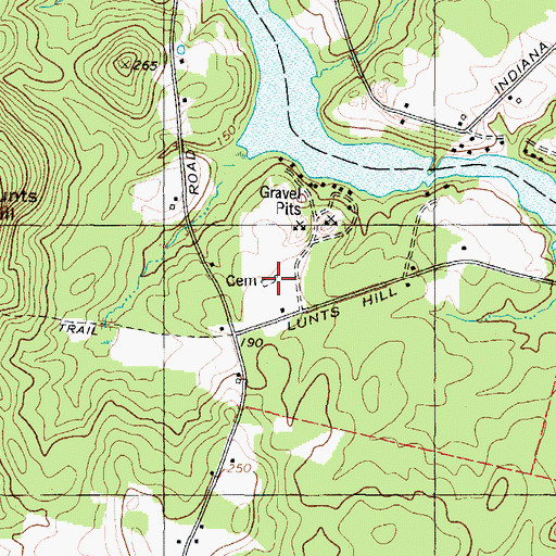 Topographic Map of Harriman Cemetery, ME