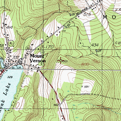 Topographic Map of Haynes Hovey Cemetery, ME