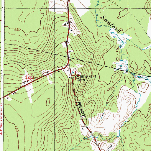 Topographic Map of Hill Cemetery, ME