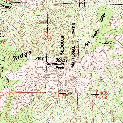 Topographic Map of Shepherd Peak, CA