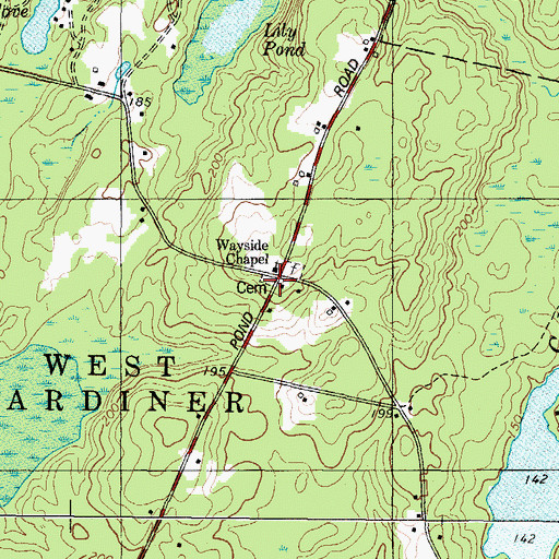 Topographic Map of Howard Cemetery, ME