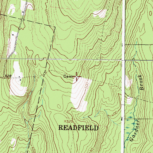 Topographic Map of Huntoon Cemetery, ME