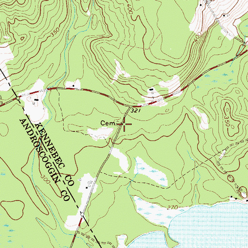 Topographic Map of Lakeshore Cemetery, ME
