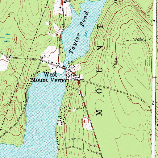 Topographic Map of Lakeview Cemetery, ME