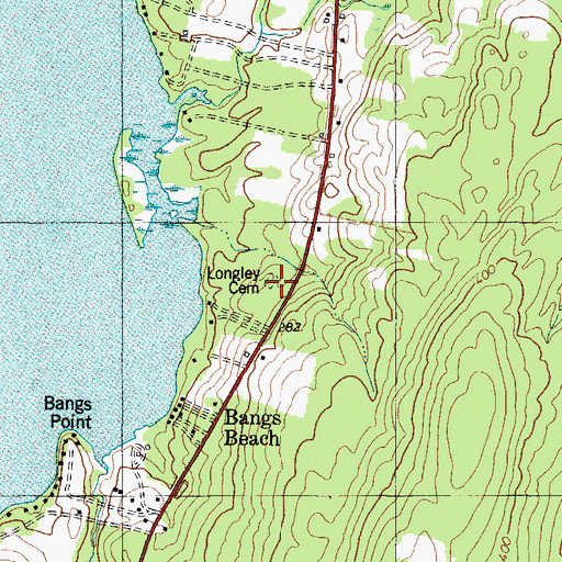 Topographic Map of Longley Cemetery, ME