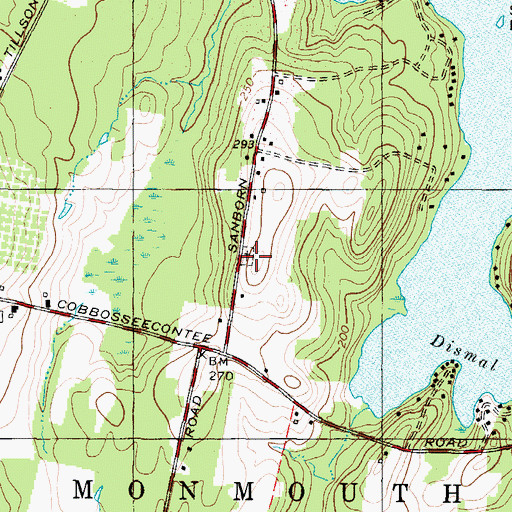 Topographic Map of Lyons Cemetery, ME