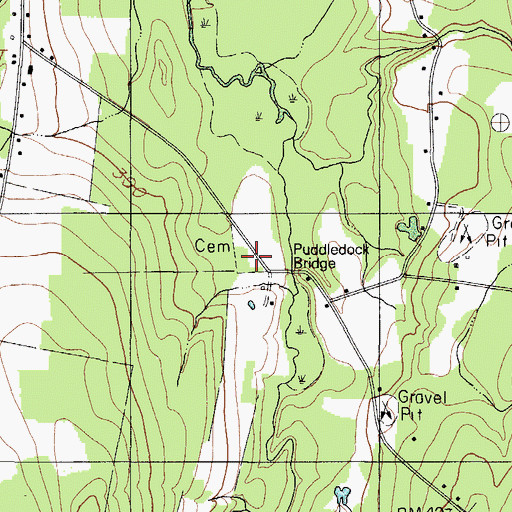 Topographic Map of Maple Grove Cemetery, ME