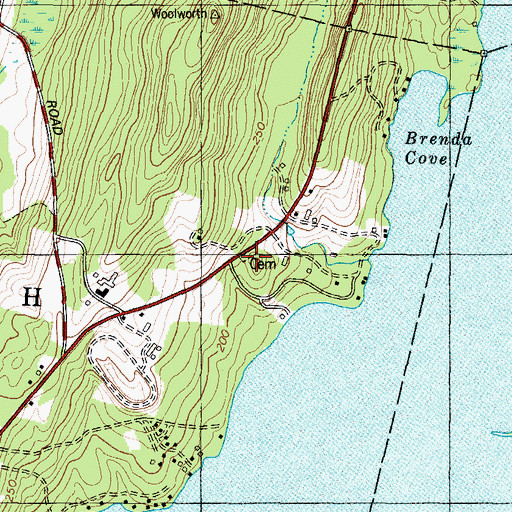 Topographic Map of Monmouth Neck Cemetery, ME