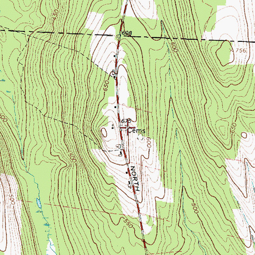 Topographic Map of North Fayette Cemetery, ME