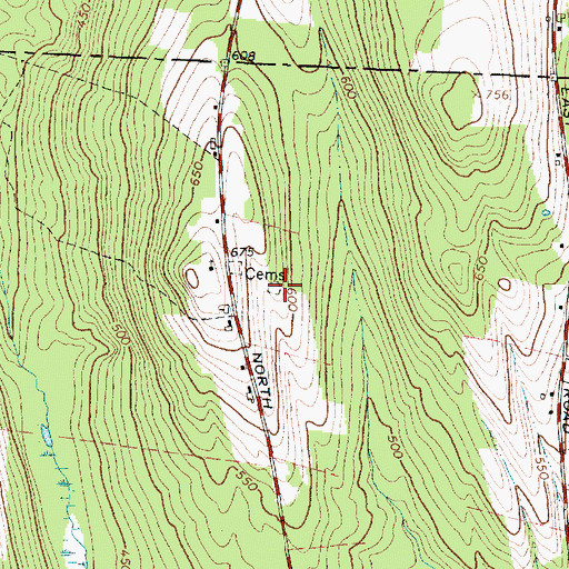 Topographic Map of Old North Fayette Cemetery, ME