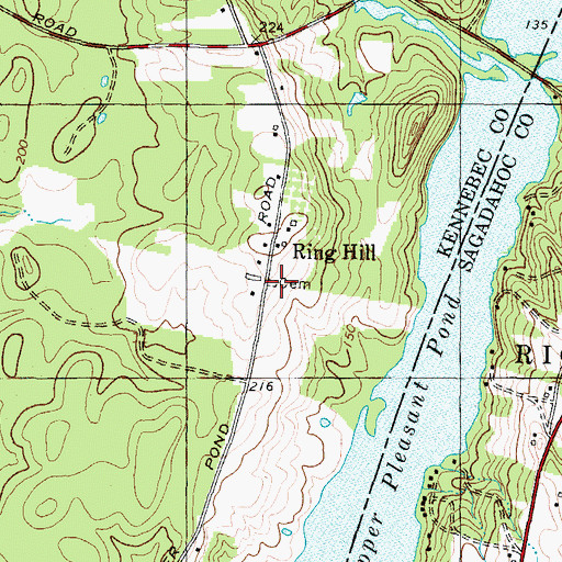 Topographic Map of Robinson Cemetery, ME