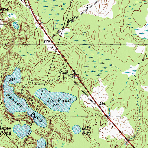 Topographic Map of Sidney Bean Cemetery, ME