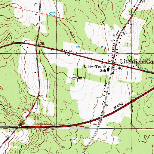 Topographic Map of Smith Baker Cemetery, ME