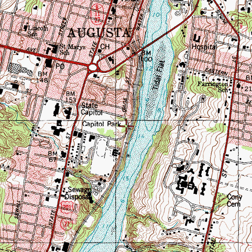 Topographic Map of State of Maine Burying Ground, ME