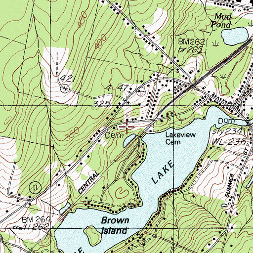 Topographic Map of The Old Cemetery, ME