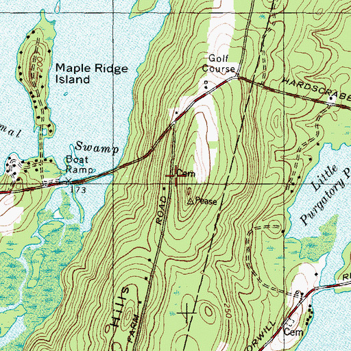 Topographic Map of Town Farm Road Cemetery, ME