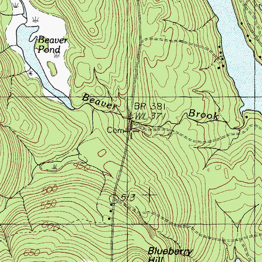 Topographic Map of Trask Cemetery, ME