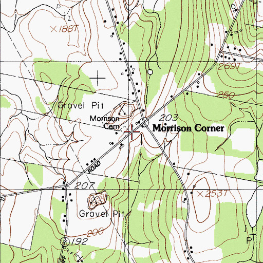 Topographic Map of Wing Cemetery, ME