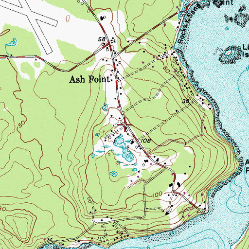 Topographic Map of Ash Point Cemetery, ME