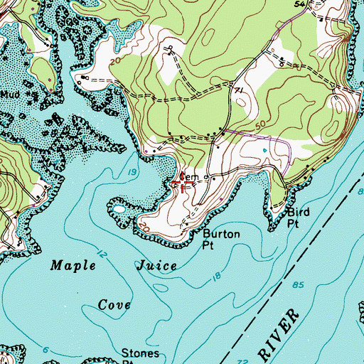 Topographic Map of Hathorn Cemetery, ME