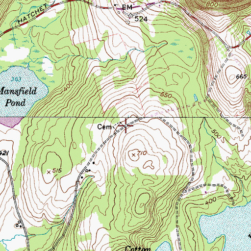 Topographic Map of Morey Hill Cemetery, ME
