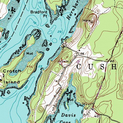 Topographic Map of Pleasant View Cemetery, ME