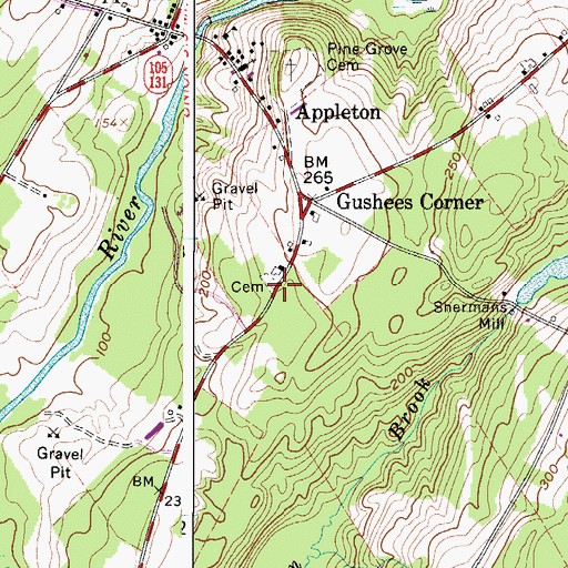 Topographic Map of Quaker Cemetery, ME