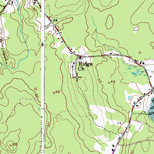 Topographic Map of South Parish Cemetery, ME