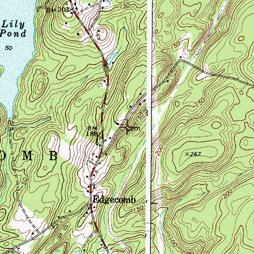 Topographic Map of Baptist Cemetery, ME