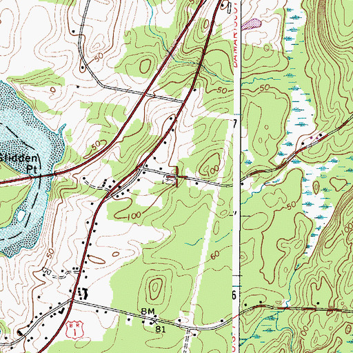 Topographic Map of Bethlehem Cemetery, ME