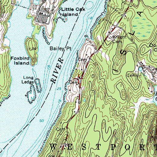 Topographic Map of Cromwell Cemetery, ME