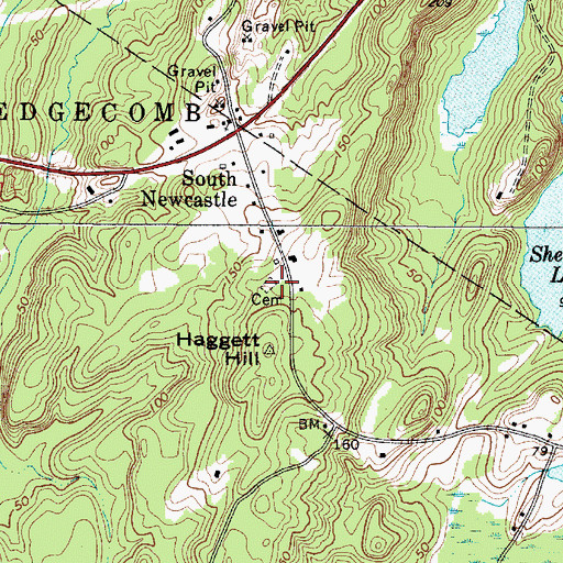 Topographic Map of Dodge Cemetery, ME