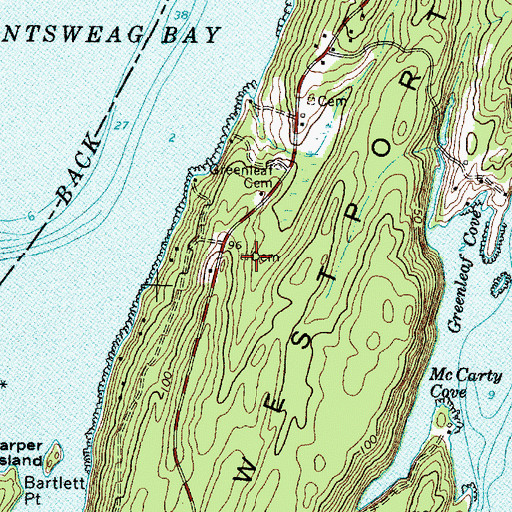 Topographic Map of Fowle Cemetery, ME