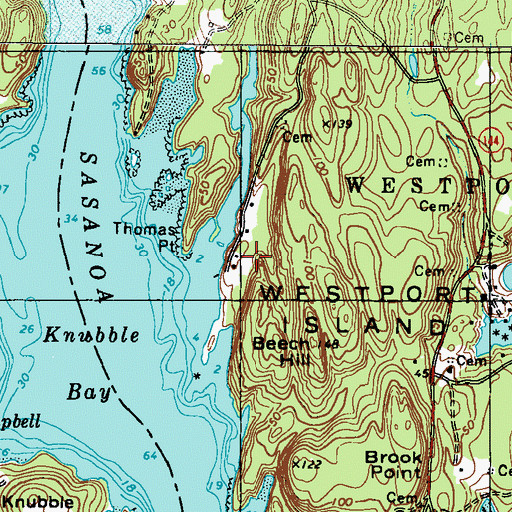 Topographic Map of Kehail Cemetery, ME