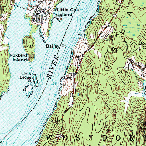 Topographic Map of Moore Cemetery, ME